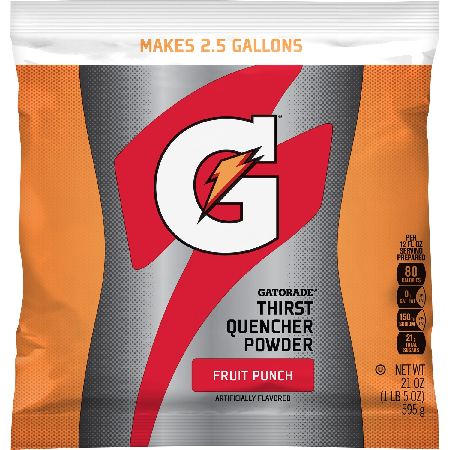 GATORADE, INSTANT POWDER, FRUIT PUNCH, 21OZ PACK, 32/CS - Powder Mix